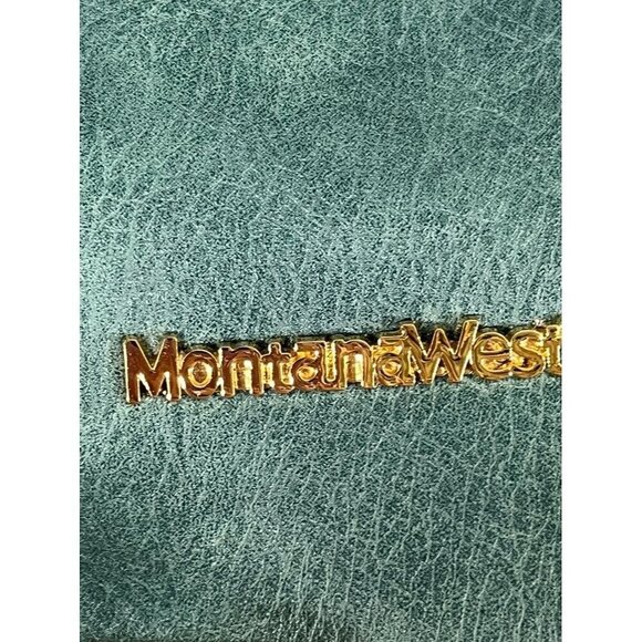 Montana West Bag Blue Leather Metallic Studs Boho Western Retro Classic 80s - Picture 4 of 13